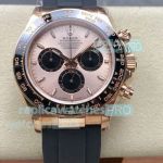 QF Rolex Cosmo Daytona Gain Weight 1:1 Copy 4131 Watch Rose Gold Salmon Dial 